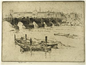 Puente de Waterloo y Somerset House de Joseph Pennell
