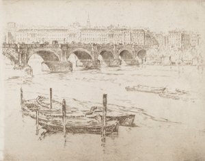 Puente de Waterloo y Somerset House, 1905 de Joseph Pennell