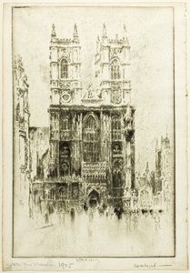 Fachada Oeste, Abadía de Westminster de Joseph Pennell