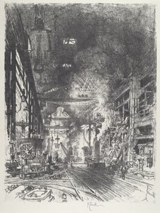 Dentro de los hornos, 1916 de Joseph Pennell