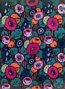 Diseño para un textil impreso de Joseph Percy Bilbie (1879-1949), c.1920 (color de la carrocería) de Joseph Percy Bilbie