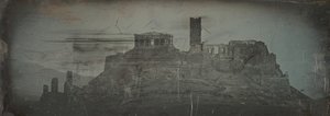 Enfoque occidental a la Acrópolis, Atenas, 1842