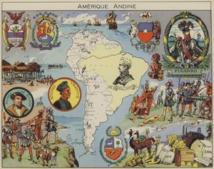 América andina (litografía en color)