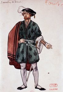 Traje para el personaje de Fausto en La condenación de Fausto de Hector Berlioz, boceto de Joseph Porphyre Pinchon (1871-1953) de Joseph Porphyre Pinchon
