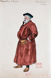 Traje de los clientes de la taberna en La condenación de Fausto de Hector Berlioz, boceto de Joseph Porphyre Pinchon (1871-1953) de Joseph Porphyre Pinchon