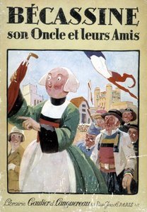 Portada del libro "Becassine, son uncle et leurs amis", ediciones Gautier Langereau (1926). de Joseph Porphyre Pinchon