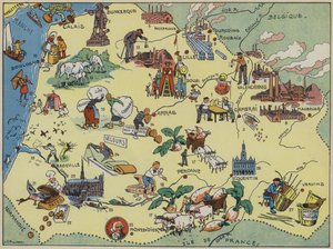 Flandes, Artois, Picardía (litografía en color) de Joseph Porphyre Pinchon