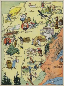 France-Compte (litografía en color) de Joseph Porphyre Pinchon