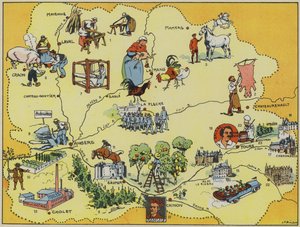 Maine-Anjou-Touraine (litografía en color)