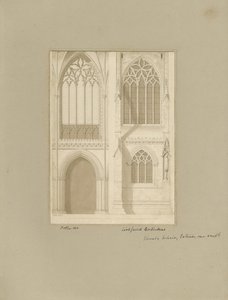 Interior de la Catedral de Lichfield - Coro: dibujo en sepia, [1819] de Joseph Potter