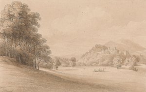 Castillo de Dunster, Somerset: Mostrando el castillo en la distancia de Joseph Powell