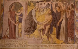El hijo pródigo. Fresco en la Catedral de Nanterre