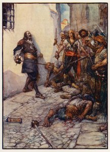 Ferozmente y durante mucho tiempo luchó este galán (litografía en color)