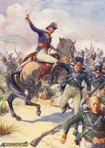 El general Janssens en la batalla de Blaauwberg (litografía en color)