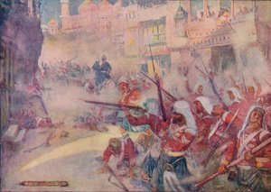 Soldados británicos luchando en las calles, c1920 de Joseph Ratcliffe Skelton