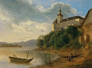 Castillo de Persenbeug al noroeste de Joseph Rebell