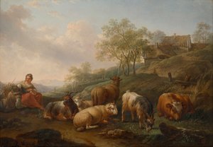 Paisaje con ganado pastando de Joseph Roos d. Ä.