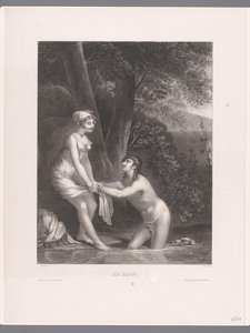 Dafnis y Cloe bañándose Le Bain (título sobre objeto) de Joseph Rose Lemercier