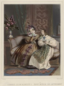 Las mujeres. Galería de moda, ca. 1830: ¡¡¡Cómo me quiere!!! (...)
