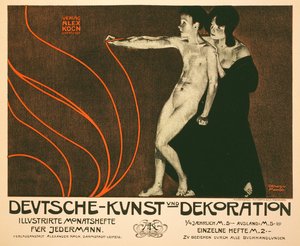 Reproducción de un cartel publicitario de Deutsche Kunst und Dekoration, una revista ilustrada mensual para todos, 1898