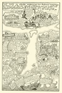 Mapa del Amazonas Turbio en Rojo + Negro (grabado) de Joseph Rudyard (after) Kipling