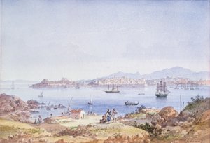 Corfú desde la isla de Vidho, 1789 de Joseph Schranz