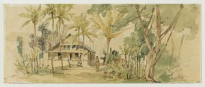 Casa del jefe Roankiddi en la isla Puinipet (Ponape), Islas Carolinas de Joseph Selleny