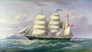 El barquentine Pawnee en el mar de Irlanda de Joseph Semple