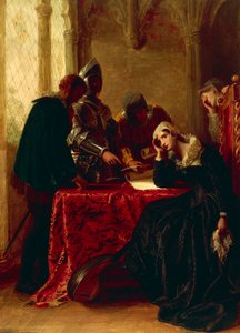 Abdicación de María Reina de Escocia en el Castillo de Loch Leven, c. 1850 de Joseph Severn