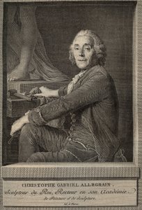 Retrato de Christophe-Gabriel Allegrain (1710-1795) escultor francés - grabado después de la pintura de Joseph-Siffrein Duplessis