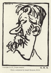 Caricatura de George Bernard Shaw de Joseph Simpson