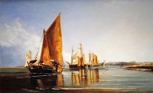 Una barcaza completamente cargada bajo vela de Joseph Stannard