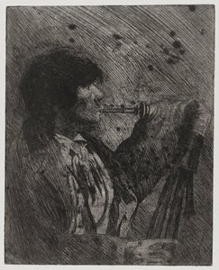 Hombre tocando la gaita, , impreso por Sigmund Abeles y Edmond Casarella de Joseph Stella