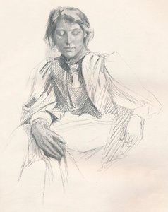 Estudio en lápiz de plomo, c1897 de Joseph Syddall