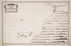 Mapa de la costa occidental de África y las islas Canarias