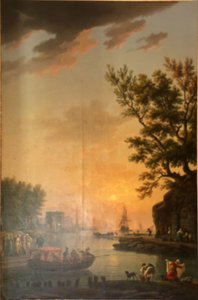 La entrada de un puerto de mar en tiempo calmado de Claude Joseph Vernet