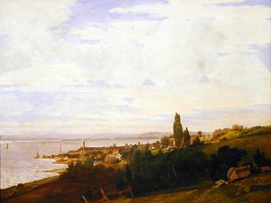 Vista del Hudson cerca de Sing Sing, Nueva York, finales de 1840 de Joseph Vollmering