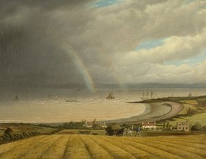 Una vista desde Portishead hacia Gales, c.1832