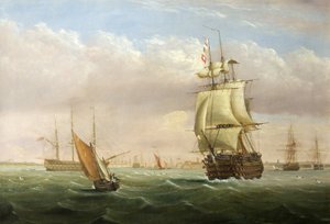 Entrada al puerto con barcos de Joseph Walter