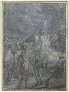 Comandante del ejército a caballo con otros jinetes
Grupo de ilustraciones similares con caballeros y jinetes (título de la serie) de Joseph Werner