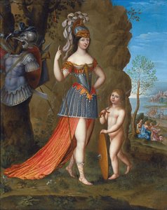 Francés:  Portrait de femme en Minerve Retrato de una dama como Minerva de Joseph Werner the Younger