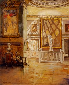 Ante Sala Norte de la Sala de Terciopelo Verde, Chiswick House (óleo sobre lienzo) de Joseph Williams Topham Vinall