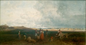 Cosecha de patatas en Chiemgau de Joseph Wopfner