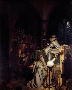 Alquimista intentando descubrir la piedra filosofal de Joseph Wright of Derby