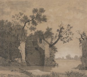 Paisaje con ruinas de Joseph Wright of Derby