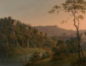 Matlock Dale, mirando hacia Black Rock Escarpment de Joseph Wright of Derby