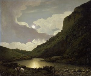 Matlock Tor a la luz de la luna, c.1777-80