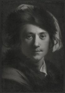 Autorretrato con gorro de piel de Joseph Wright of Derby