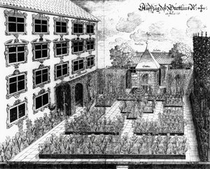 Diseño para el jardín de Furttenbach en Ulm, de Architectura Privata, grabado por Jonas Arnold (1600-69), publicado 1641 de Joseph after Furttenbach