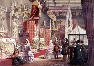 Gran Exposición: Corte Medieval, diseñado por Pugin, 1851 de Joseph after Nash